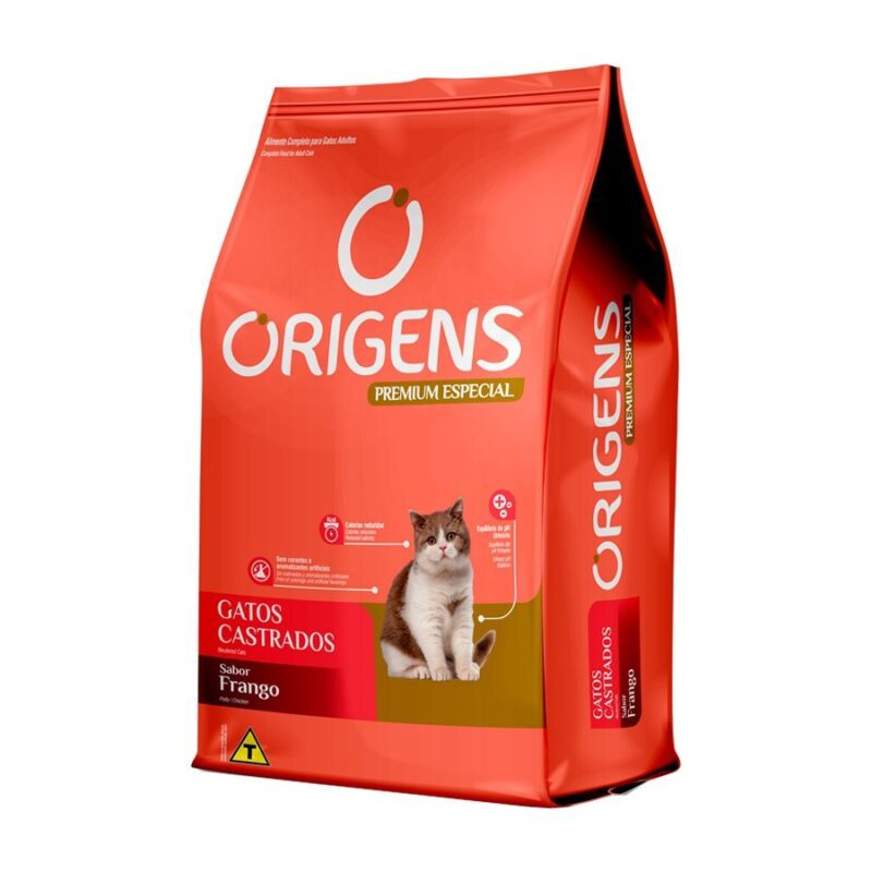 GRANEL DE RAÇÃO Origens Premium Especial Gatos Castrados Sabor Frango 1KG
